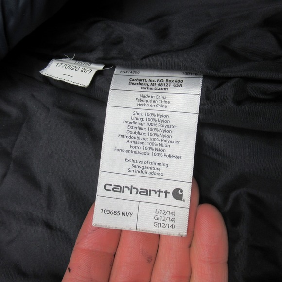 Carhartt Gilliam Vest Women Large 12/14 Blue Quilted Light Wind Rain LOGO 103685 - Picture 5 of 13